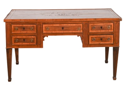 Antique Neoclassical Style Carved Inlay Desk