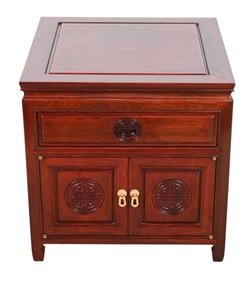 Oriental Style Hand Carved Side Cabinet