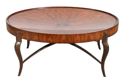 Petals of Summer Marquetry Veneered Cocktail Table