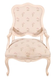 Ethan Allen Louis XV Style Upholstered Fauteuil