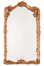 Antique Gold Leaf Carved Pier Mirror w Wheat Stalk