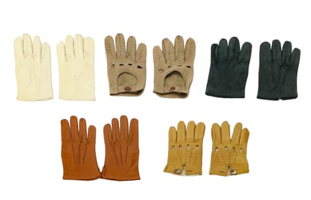 5 Pair Vintage Men's Designer Driving Gloves
