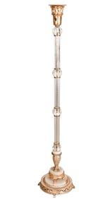 Classic Baroque Style Cut Glass Brass & Onyx Lamp