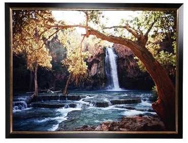 50 Inch Framed Photograph of Waterfall in Fall