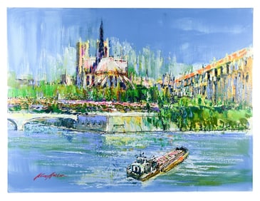 Kerry Hallam Signed Acrylic Painting Paris