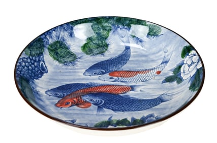 Japanese Koi & Peony Porcelain Charger