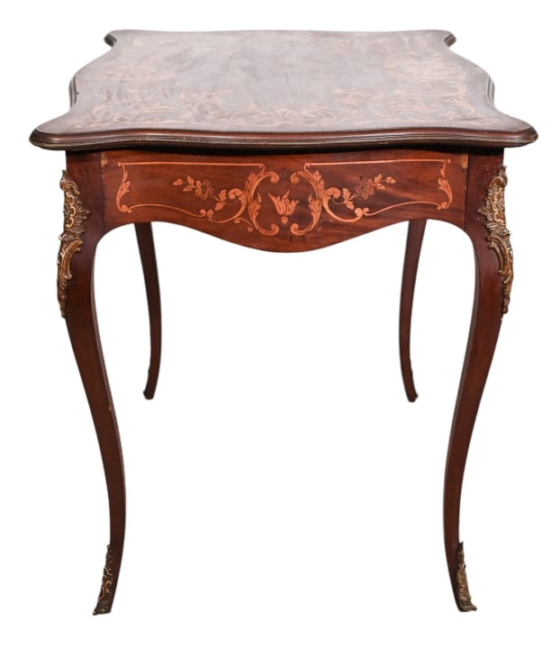 French Carved Marquetry and Ormolu Mounts Table (1 of 8)