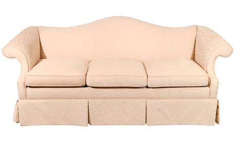Charles Stewart Custom Upholstered Camel Back Sofa