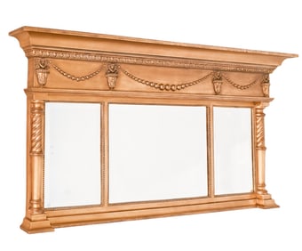 Hollywood Regency Style Carved Gilt Mantel Mirror