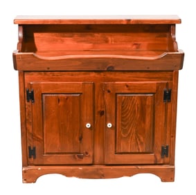Farmhouse Style Hand Carved Pine Dry Sink