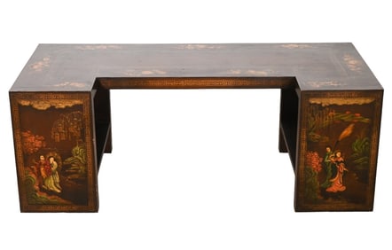 Chinoiserie Hand Painted Alter Table w Shelves