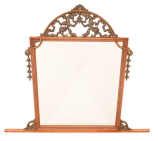 French Provincial Hand Carved Gilt Vanity Mirror