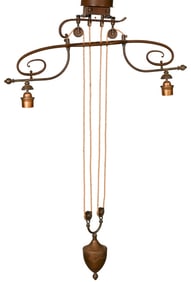 Vintage Rise and Fall Double Light Fixture