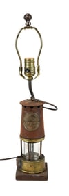 Antique British Miners Oil Lantern Converted Lamp