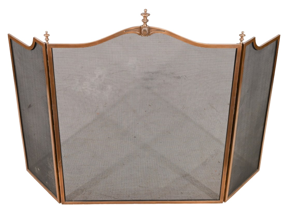 Regency Style Gilt & Mesh Folding Fireplace Screen (1 of 7)