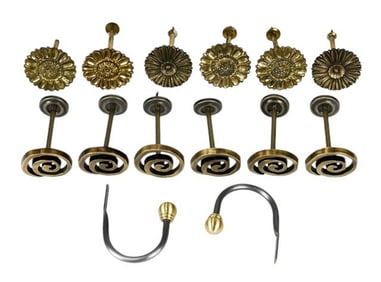 Collection Vintage Curtain Tie Backs Brass Tones