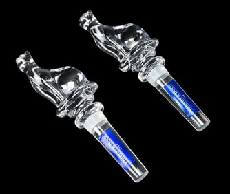 2 Villeroy & Boch Crystal Cat Wine Stoppers