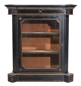 Antique Victorian Carved Ebonized Cabinet