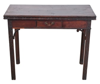 Antique George III Style Hand Carved Card Table