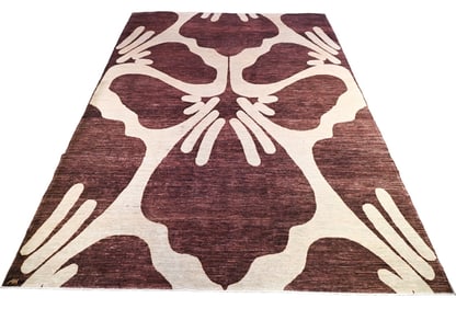 AH Hand Woven Wool Abstract Design Carpet