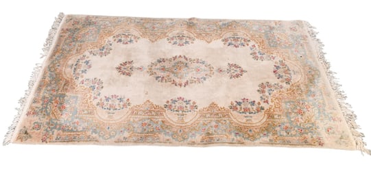 Oriental Style Wool Hand Knotted Ivory Rug