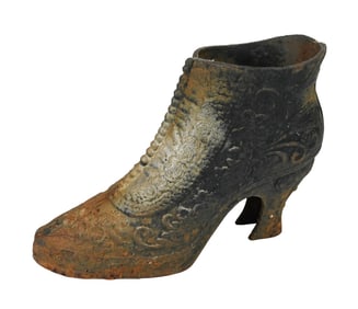 Antique Cast Iron Victorian Boot Garden Planter