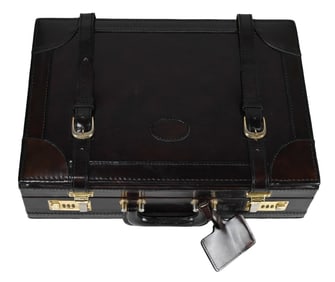Vintage Men's Leather Briefcase w Buckles