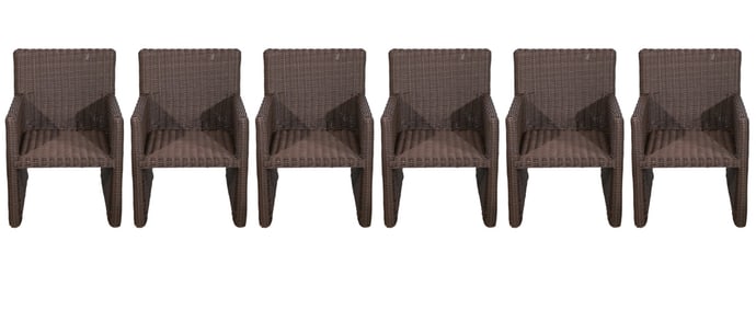 6 Brown Jordan Outdoor All Weather Wicker Chairs
