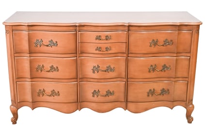 French Louis XV Style Fruitwood Triple Dresser