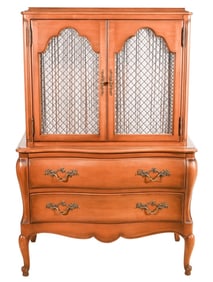 French Provincial Hand Carved Cabinet