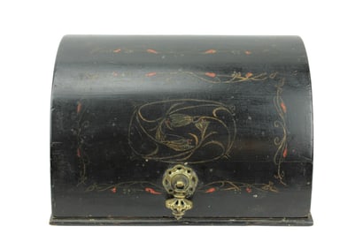 Antique Art Nouveau Hand Carved & Painted Box