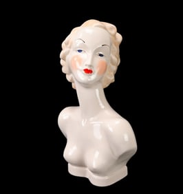 Vintage Lefton Porcelain Hand Painted Lady Bust