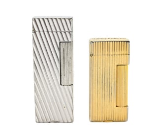 Vintage Dunhill Rollalite Silver and Gold Lighter