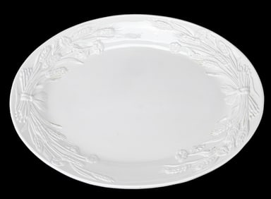 Italian Pottery Serving Platter with Wheat Motif
