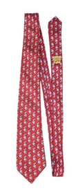 Hermes France Men's Silk Tie Pelican Pattern