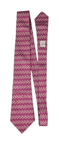 Hermes France Men's Silk Tie Horse Shoe Pattern