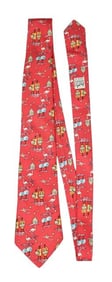 Hermes France Men's Silk Tie Flamingo Pattern