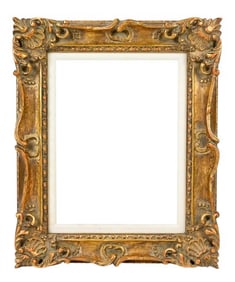 Carved Gilt Rococo Picture Frame w Cloth Inner