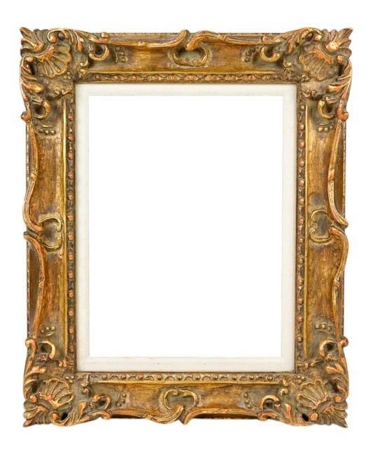 Carved Gilt Rococo Picture Frame w Cloth Inner (1 of 7)