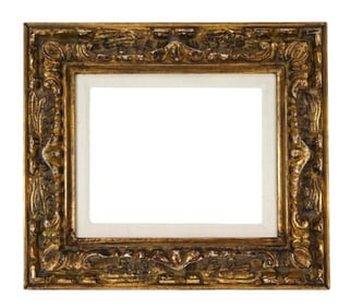 Carved Gilt Rococo Picture Frame w Cloth Inner