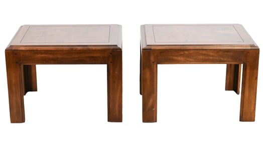 Pair Rustic Style Lane Oak Side Tables