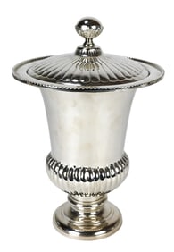 Global Views Williamsburg Silver Tone Urn w Cover