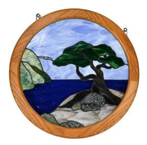 Contemporary Stainless Glass Landscape for Hanging