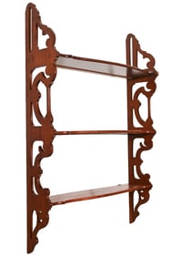 Victorian Style Hand Carved Hanging 3 Tier Shelf