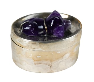 Spratling Mexico Sterling Silver & Amethyst Box