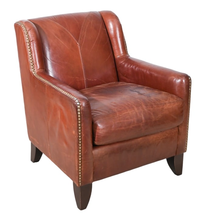 Bernhardt Brown Leather Armchair Chair (1 of 10)