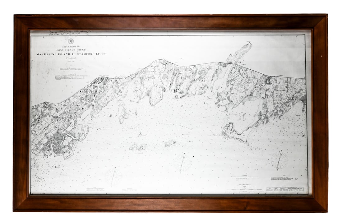 1889 Framed Mendenhall North Shore L.I. Sound Map (1 of 9)