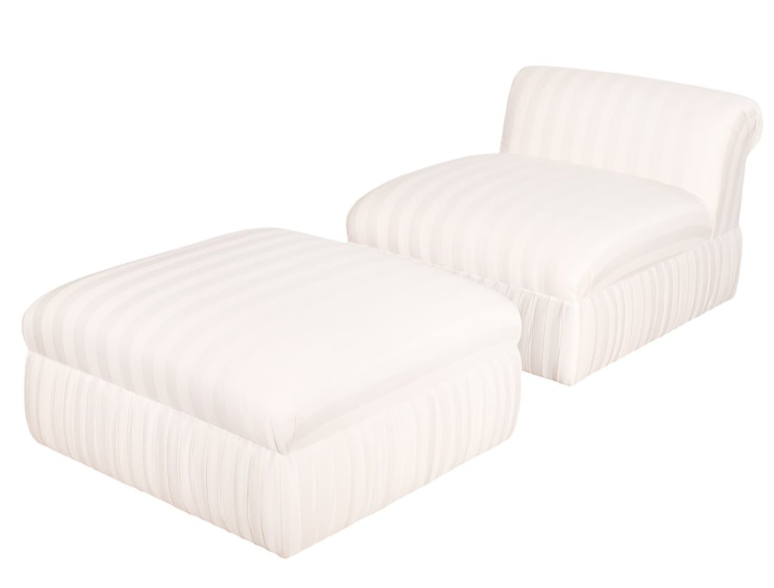 Modern Custom Upholstered Silk and Linen Chair (1 of 9)