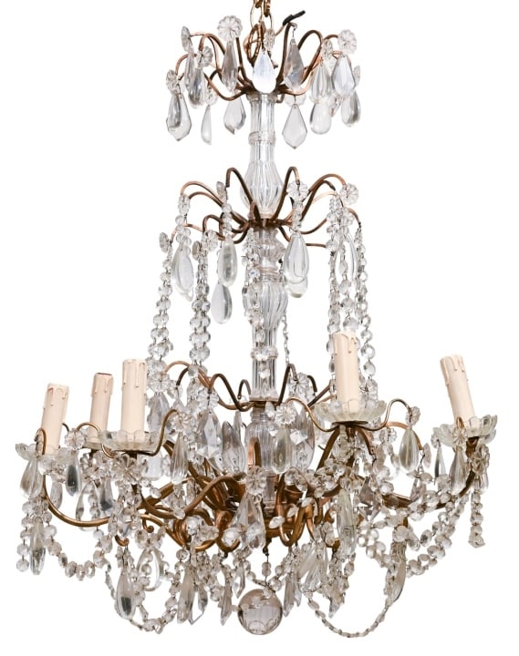 French Louis XVI Gilded Bronze 8 Light Chandelier (1 of 12)