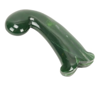 Mughal Style Carved Green Jade Knife Handle